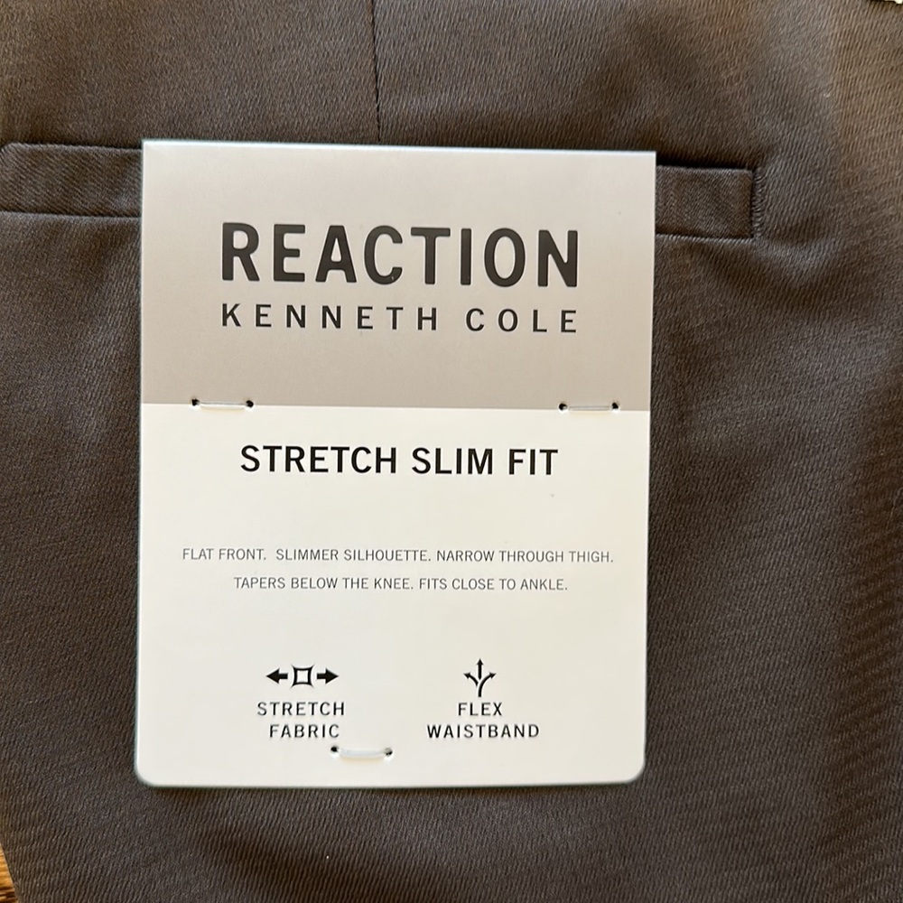 Kenneth Cole Reaction Stretch Slim Fit Dress Pants - Picture 3 of 7